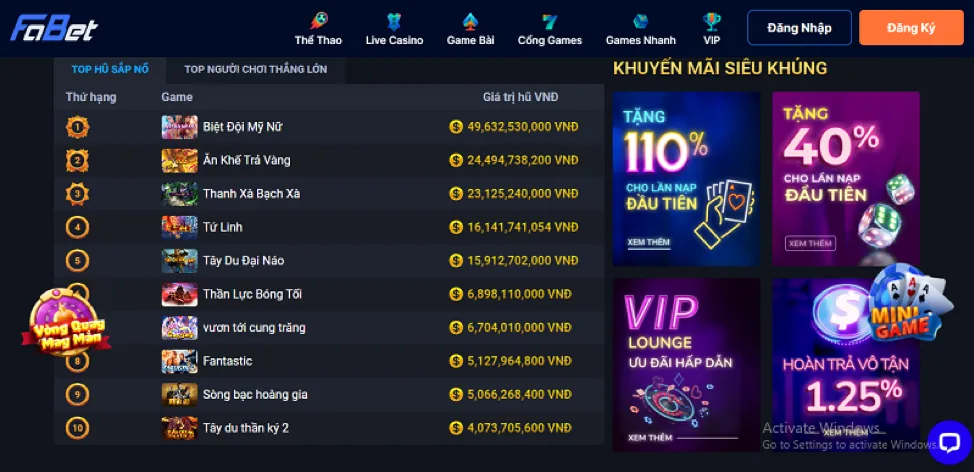 Trò chơi nổ hũ độc quyền VIP